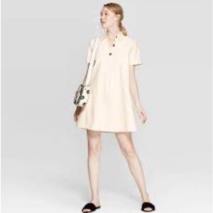WHO WHAT WEAR X TARGET Short Sleeve V-Neck Trapeze Shirtdress